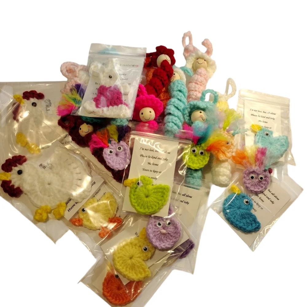 Handcrafted Worry Worm & Fidget Set Of 5- Multicolor